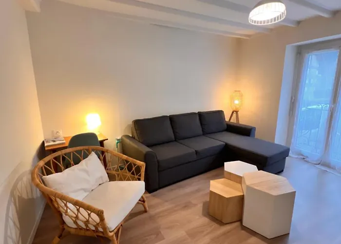 Appartement RDC 9 personnes, 2 chambres, wifi, proche du centre